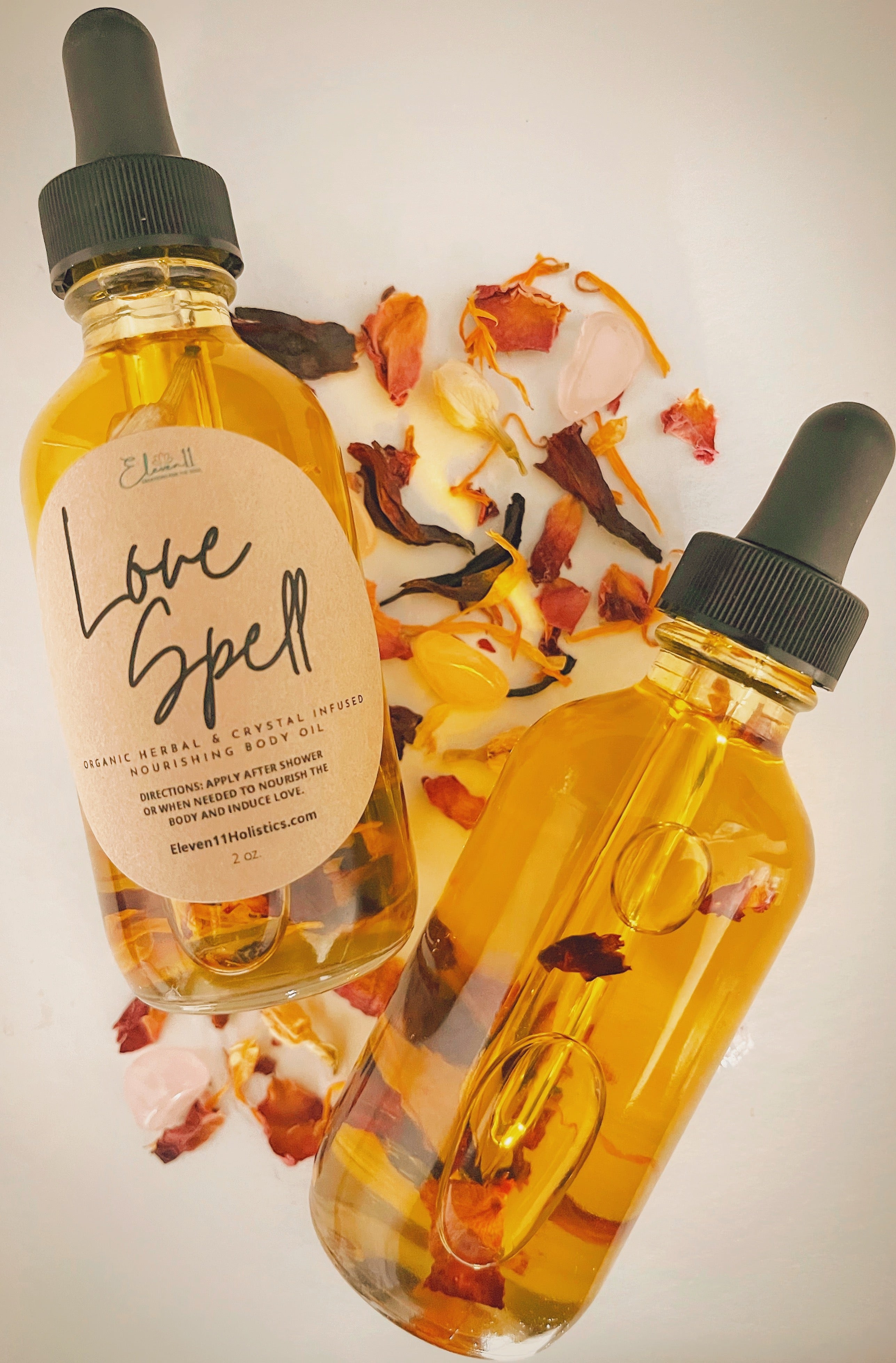 Love Spell Organic Body Crystal Infused Body Oil – 11ElevenCreations