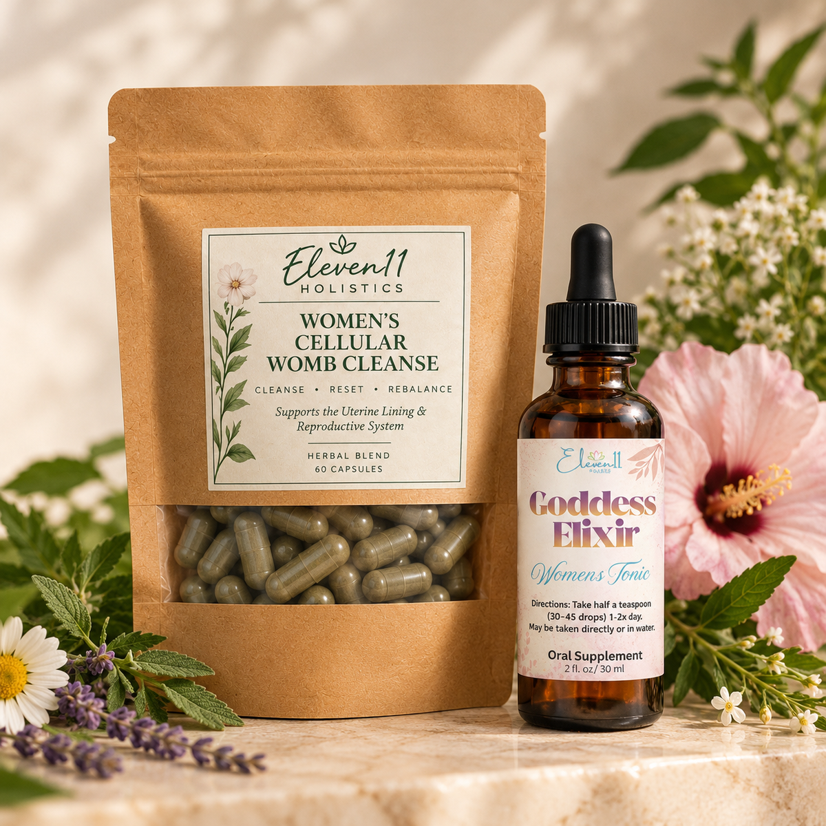 Womb Cleanse & Goddess Elixir Hormone Support Kit