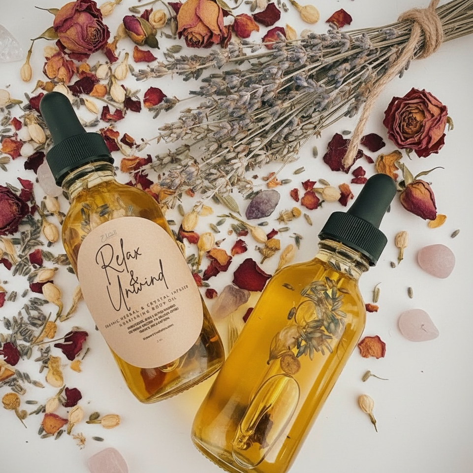 Relax and Unwind Crystal infused Oil